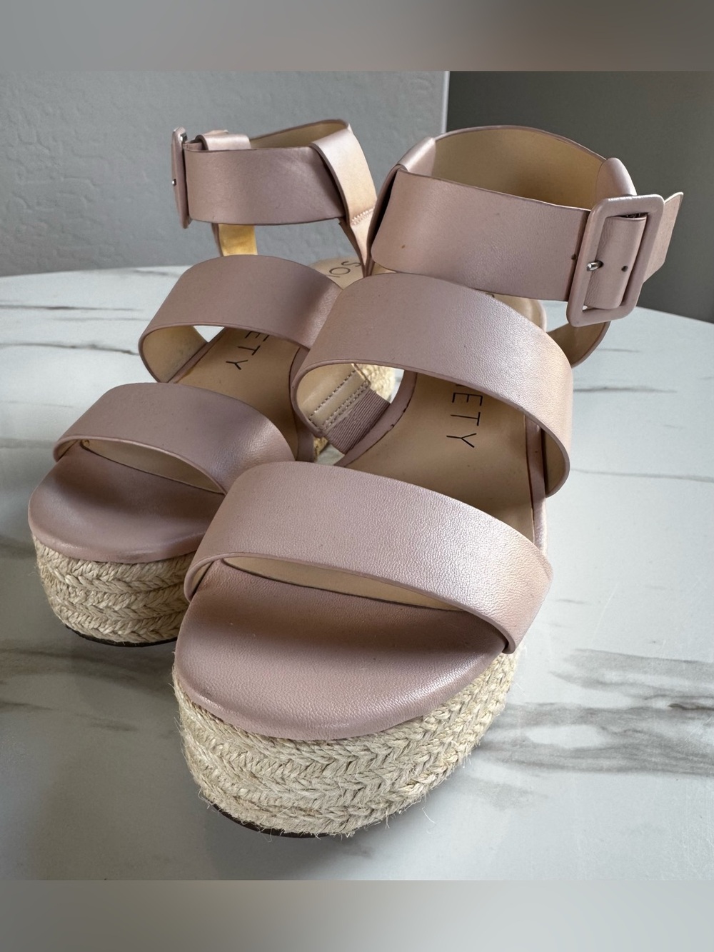 Sole Society Blush Platform Espadrille Sandals
